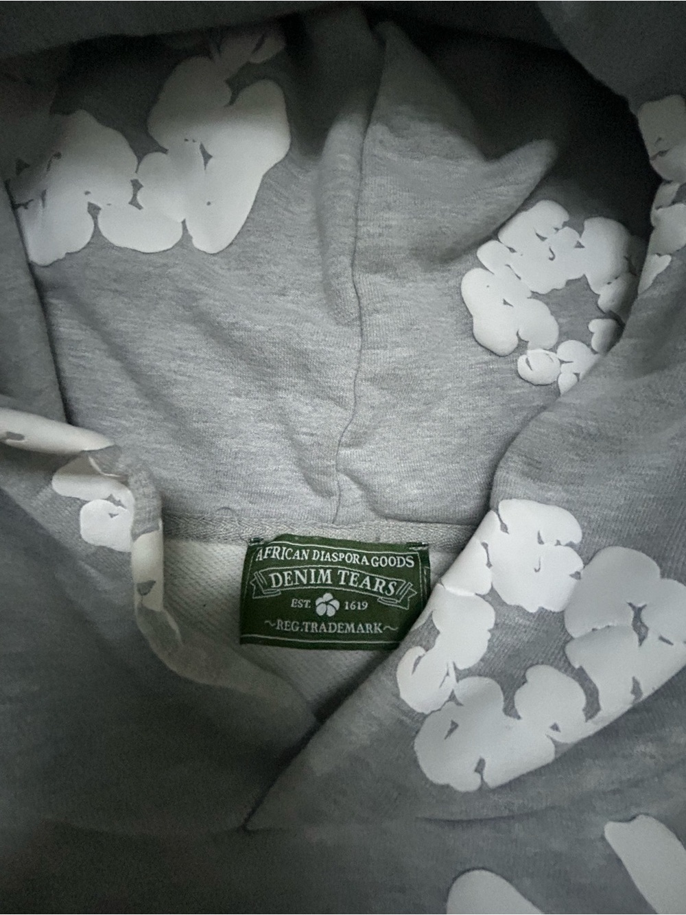 Men's Gray Floral-Print Hoodie Sweatshirt - Picture 4 of 4